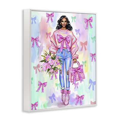 Illustration de mode féminine avec giclée encadrée, design par Jess Stempel