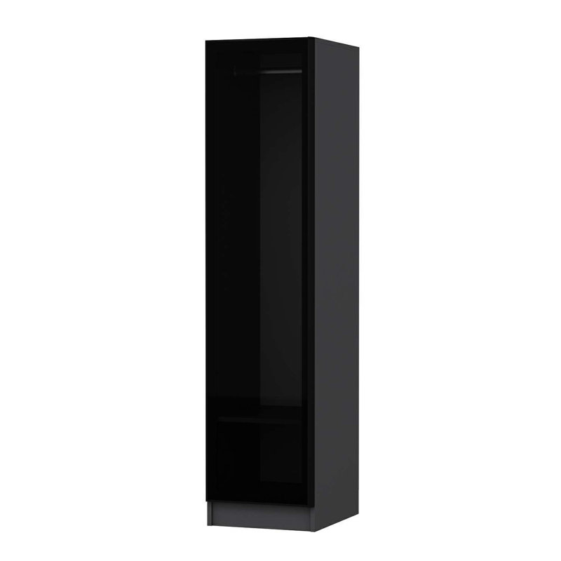Elina Manufactured Wood Wardrobe, 190cm H x 45cm W x 52cm D, Black