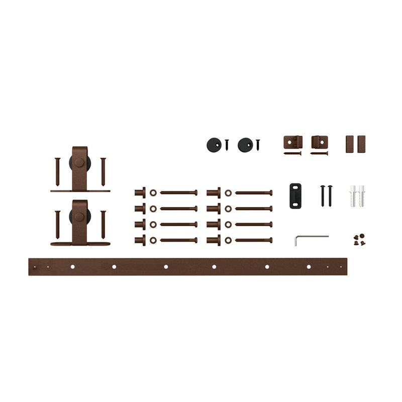 Oil Rubbed Bronze Solid Steel Mini Sliding Barn Door Hardware Kit