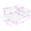 Lit plateforme double en bois avec tête de lit tapissier et tablettes intégrées-49748241