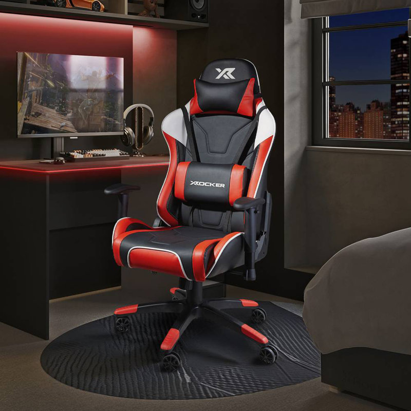 X Rocker Agility Esports Gaming Chair, Black/Red/White