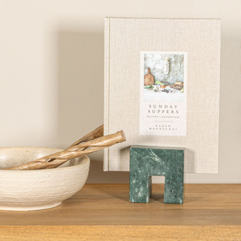 Contemporary Marble Cookbook Stand, Green