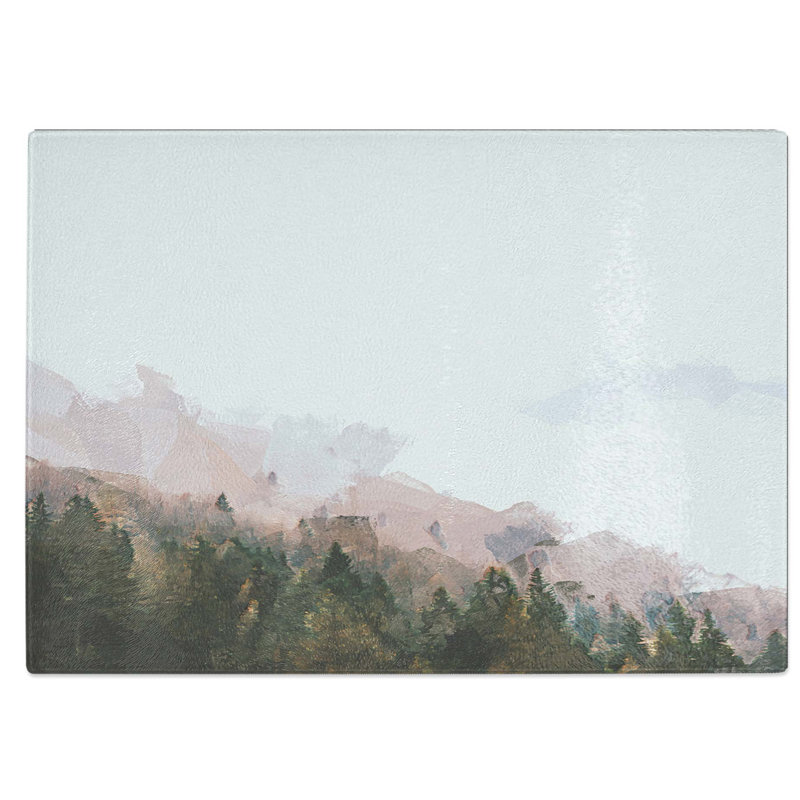 Tempered Glass Covered with Fog Chopping Board, 39 cm W x 28.5 cm L