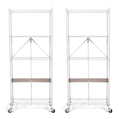 Origami RPR Series 5 Shelf Slim Steel Pantry Rack Two Pack, Holds up to 100 Pounds Each