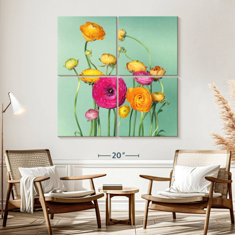 Harnek Ranunculus Flower Bouquet, 57" H x 57" W