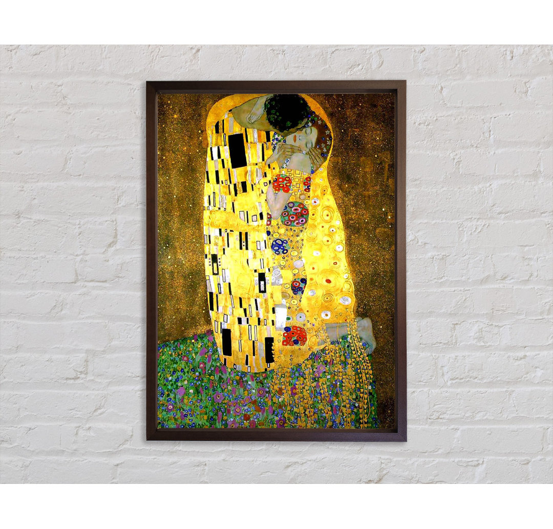 Klimt Der Kuss 2 - Einzelner Bilderrahmen Kunstdrucke auf Leinwand