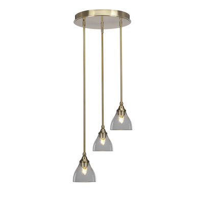 Empire 3 Light Stem Hung Cluster Pendalier