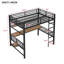 Structure de lit mezzanine polyvalente en métal avec tablette de rangement et lumière DEL, parfaite pour les joueurs et pour économiser de l'espace