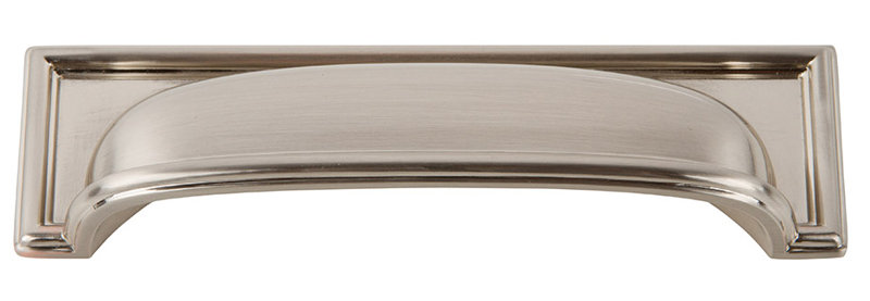 Campaign 3 3/4" Center to Center Cup/Bin pull, Polished Brass