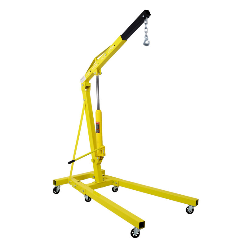 Grue de ramassage de cerise à moteur hydraulique pliable de 2 tonnes - acier jaune, Yellow