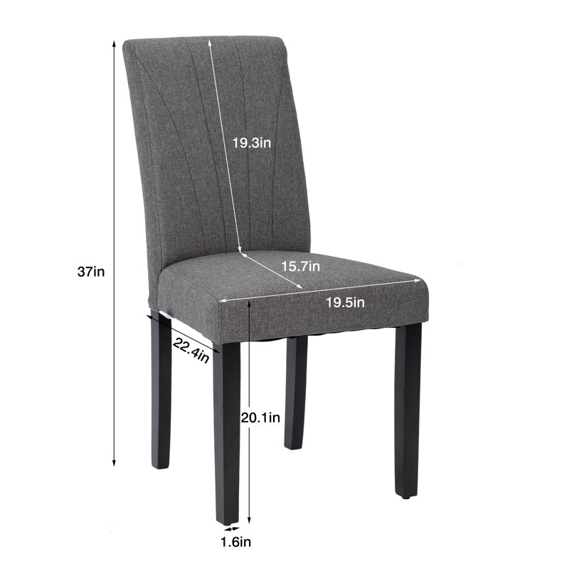 Trischa Upholstered Parsons Chair, Gris