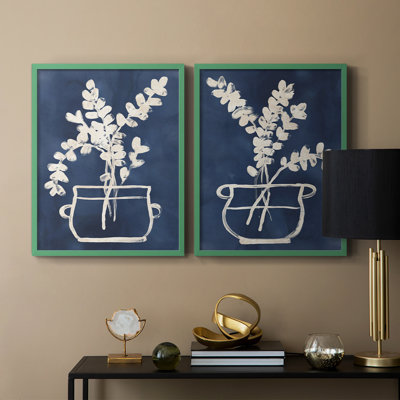 Vessel on Indigo I-Premium Framed Print -Ready to Hang - No Nails Required - No Nails Required
