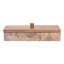 Decorative Wood Lid Rectangular Marble Box with Lid for Office or Home Decor - Refined Organizer Storage Keepsake for Living Room - 10", Gray & Brown