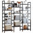 Maziah Triple Wide Industrial Etagere Bookcase-913039440-808596038