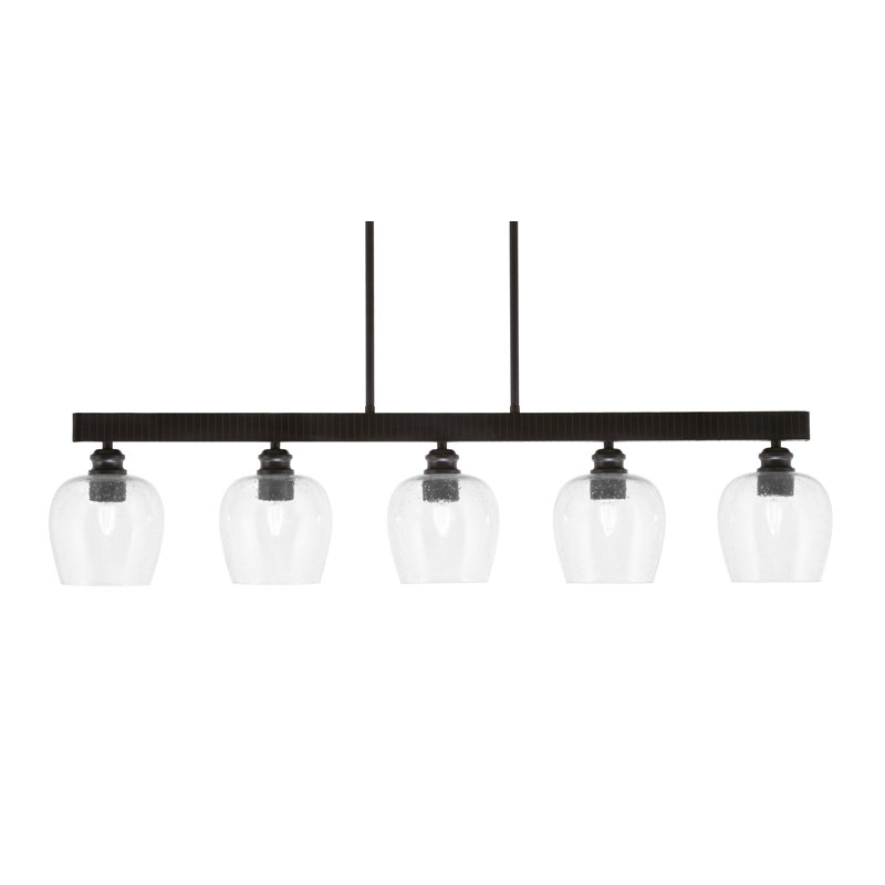 Bar 5 lumières Edge avec verre à bulles 6 po Edge, Clair, Espresso