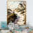 Toile avec cadre flottant or