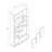Bookcase Display Storage Cabinet, Multi Shelves