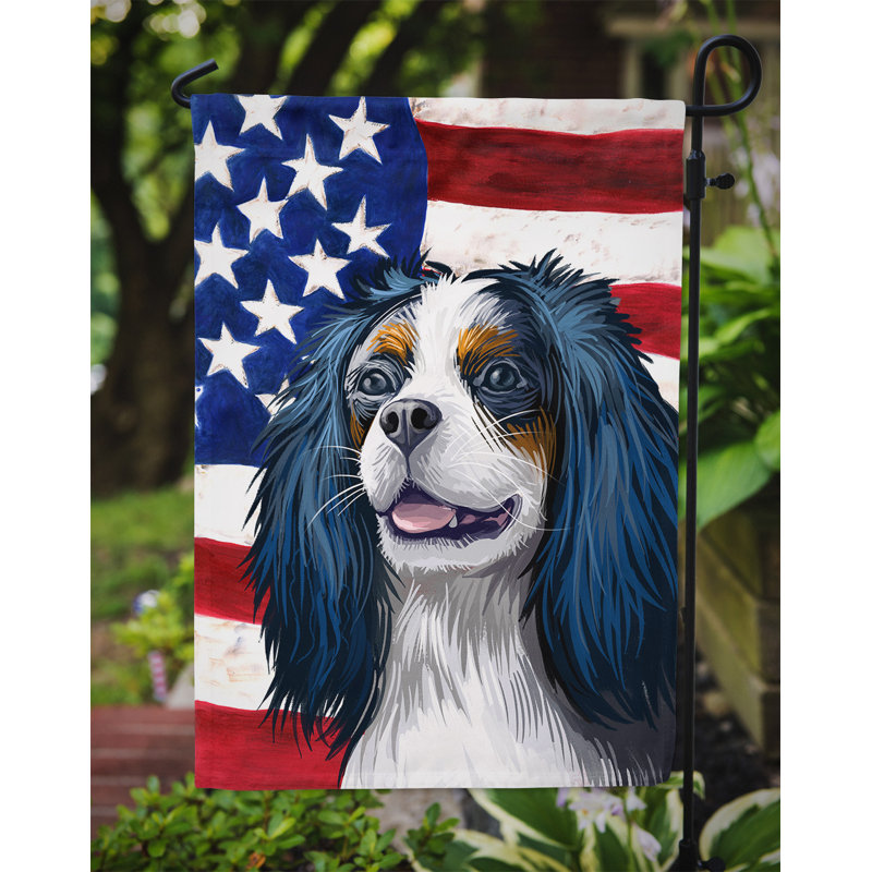 Polyester à 2 côtés 15 x 11 po drapeau de jardin, Épagneul King Charles