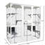Cage pour chat, maison moyenne en bois blanc pour une utilisation à long terme