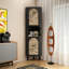 Armoire de coin noire en bois massif