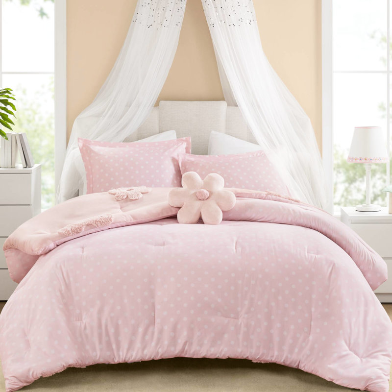 4 édredon en chenille réversible à motif floral rose pour lit double / grand lit