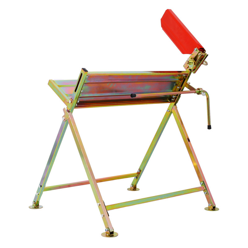 Chevalet en acier avec support de scie à chaîne intégré - Support de coupe portable argenté