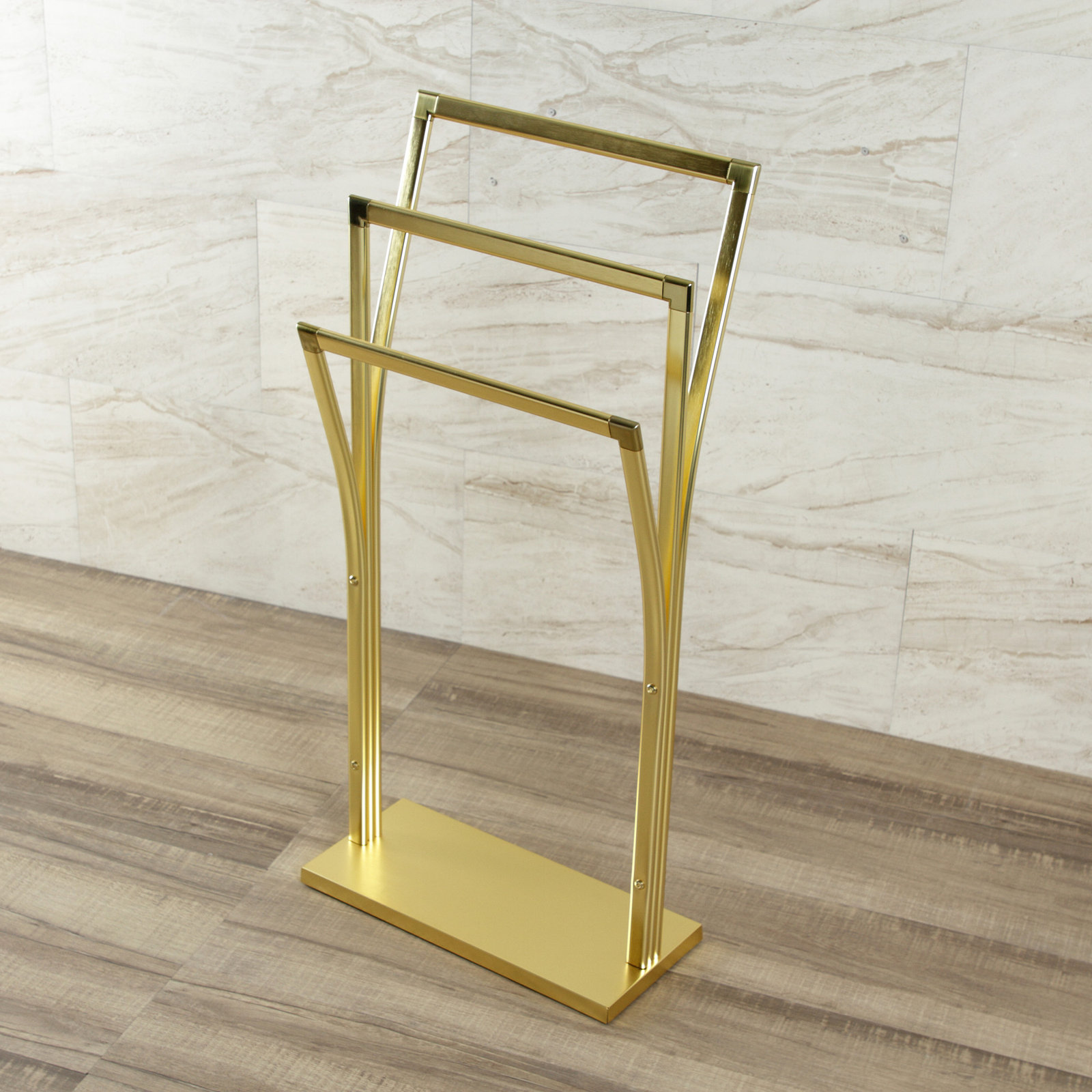 Edenscape Freestanding Y-Style Towel Rack, Brushed Brass