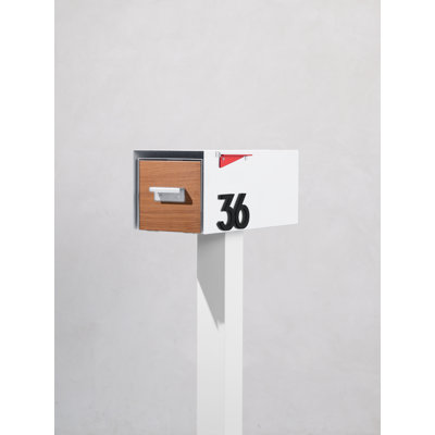 Malone Post-Mounted Mailbox with Wood-Styled Door