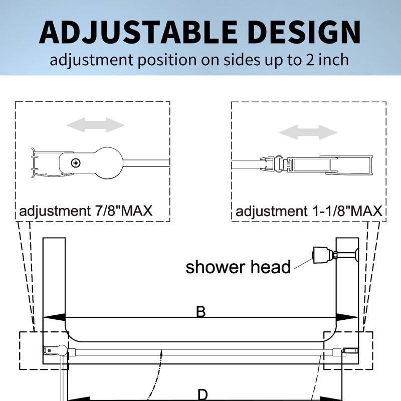 34-36 in.W x 72 in.H Pivot Frameless Glass Shower Door with SGCC certified Glass, Black