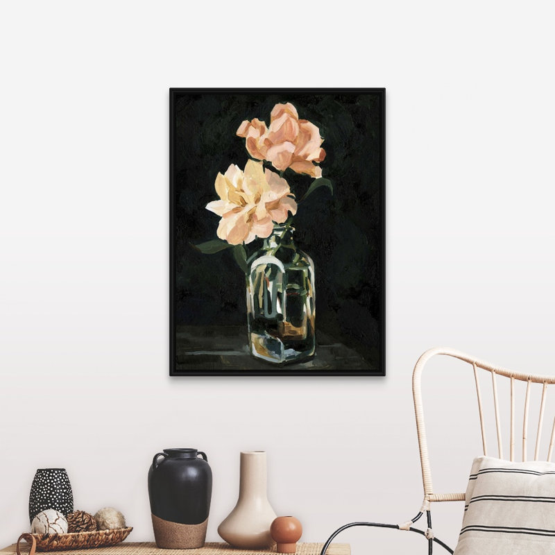 Reproduction d’art sur toile, "Dark rose arrangement II" par Emma Caroline, H 42 po x l 32 po x P 1,75 po