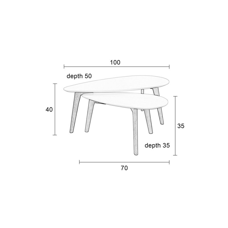 Drop Nesting End Table