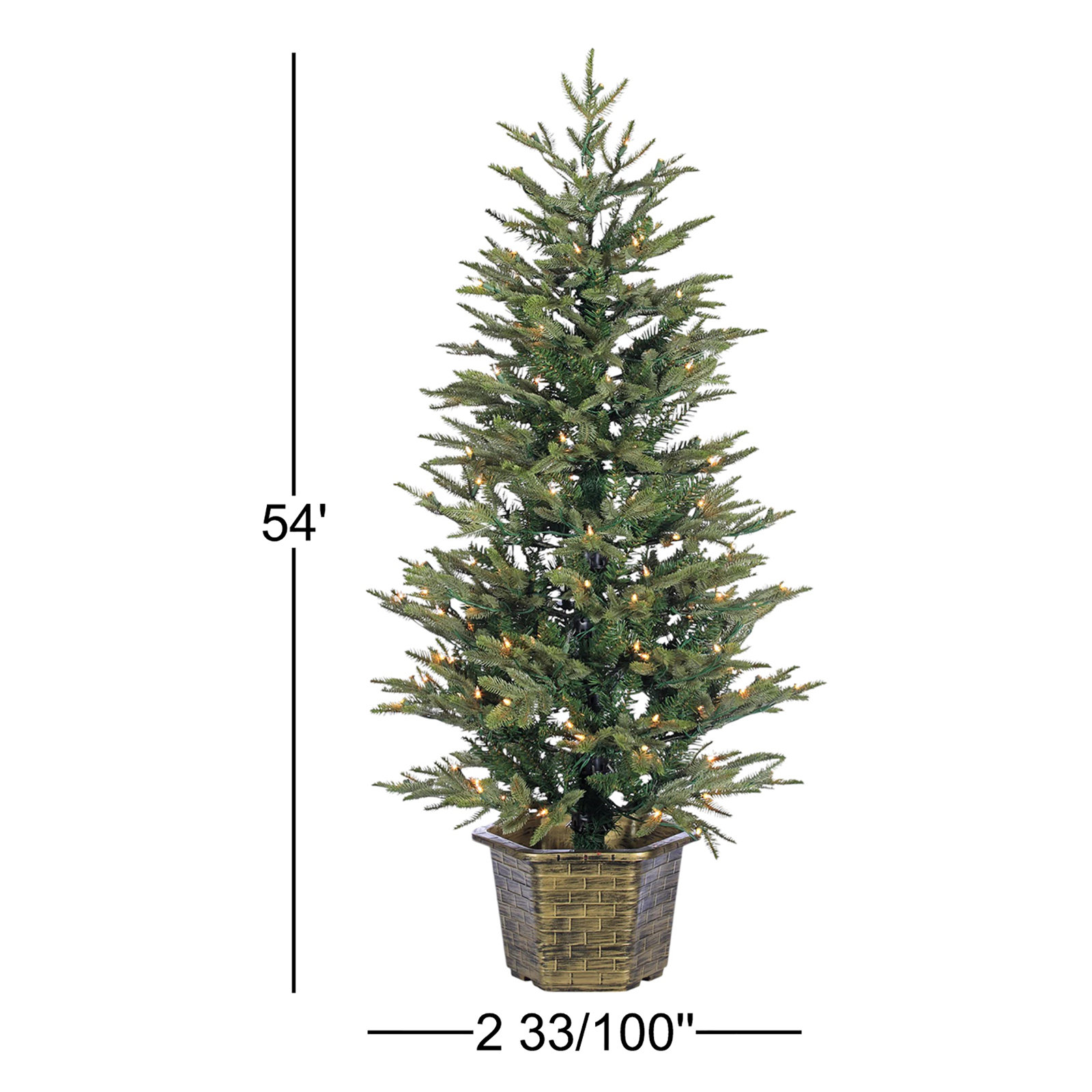 Potted 4.5' Pre-Lit Pine Christmas Tree