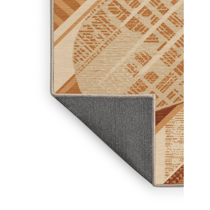 Tapis moelleux moelleux à motif de blocs d'inspiration mondiale Burholme, 3 X 5