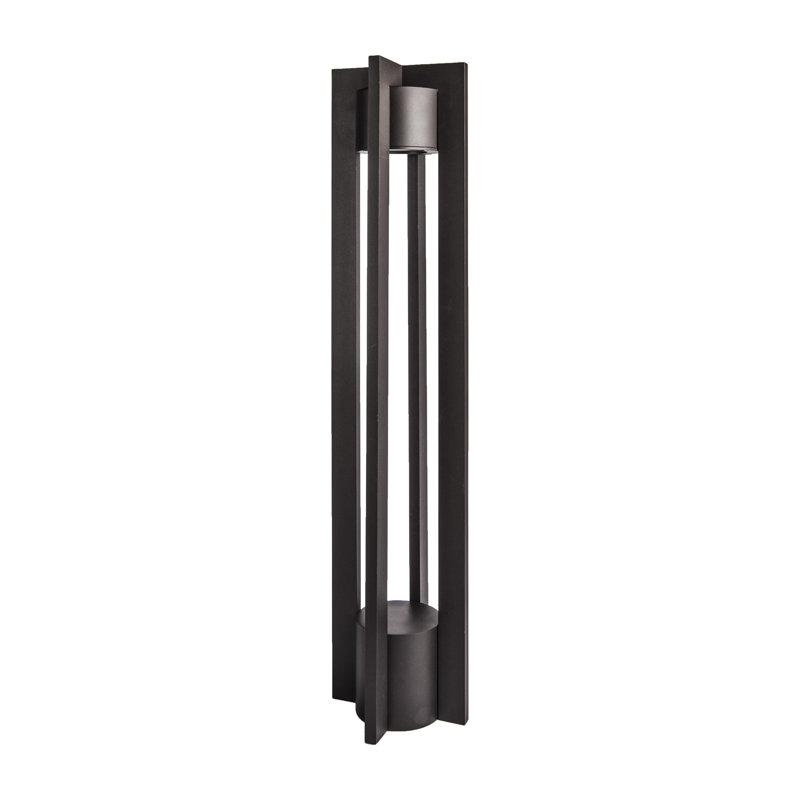 Borne d'éclairage à DEL intégrée Chamber, 12, 2700 K, Noir sur aluminium