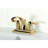 Kingston Brass NuvoFusion Two-Handle 3-Hole Deck Mount 4" Centerset Bathroom Faucet with Plastic Pop-Up-13642832