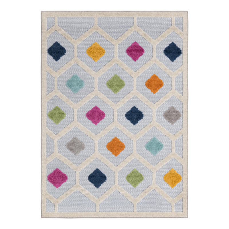 Geometric Indoor / Outdoor Rug, Rectangle 4' x 6'