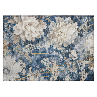 Machine Washable Indoor/Outdoor Chantille ACN2934 Floral Rug