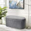 Maliyah 78cm Wide Velvet Oval Solid Colour Standard Ottoman with Storage-1091645642