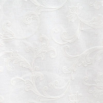 Lana Fabric | Embroidered Floral Sheer Fabric | Drapery & Curtain Fabric