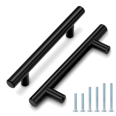 Probrico Modern Bar Pull 3-3/4 inch (96mm) Center to Center Cabinet Pull Matte Black