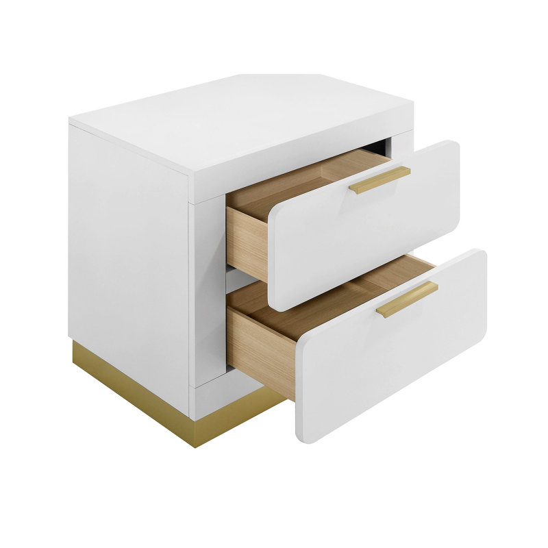 Sophia 2-Drawer Nightstand, White