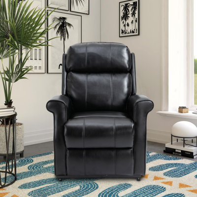 Fauteuil inclinable bleu en similicuir