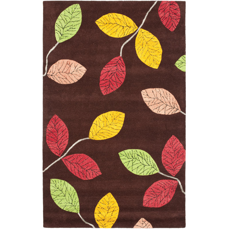 Tapis floral en laine touffeté à la main Arber Jardin, Rectangle 8 pi x 10 pi