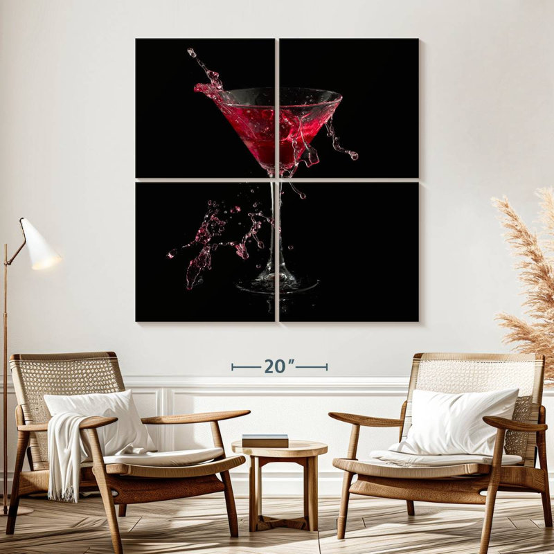 Yarlin Red Martini Splash, 57" H x 57" W