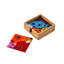 Fused Floral Coaster Set With Holder