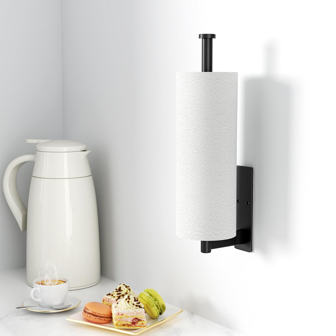 Stainless Steel Paper Towel Holder Under Cabinet, Self-Adhesive or Drilling