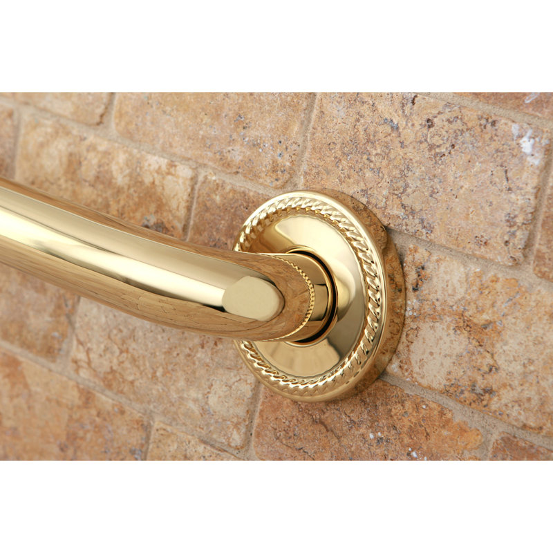 Kingston Brass Laurel 1-1/4 Inch O.D Grab Bar, 24" W, Polished Brass