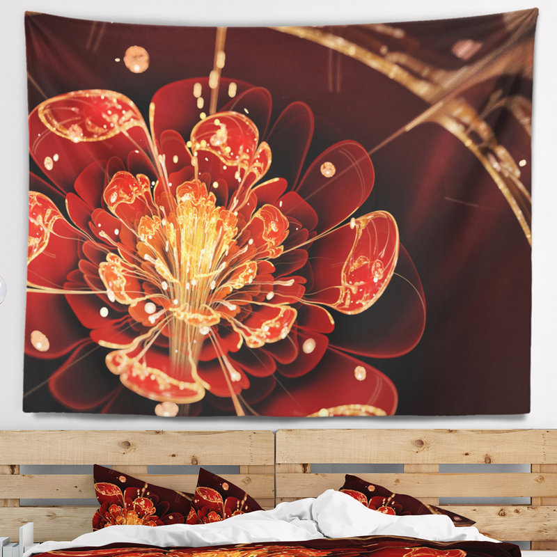 Tapisserie florale avec pétales de fleurs, H 32 po x l 39 po