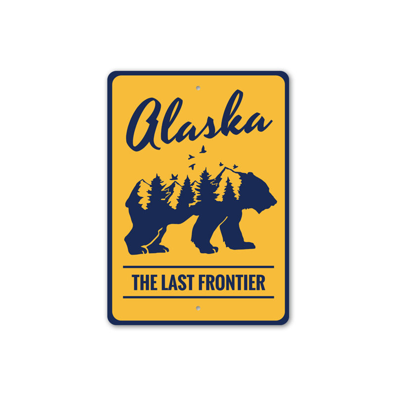 Panneau Alaska The Last Frontier, H 18 po x l 12 po x P 0,06 po