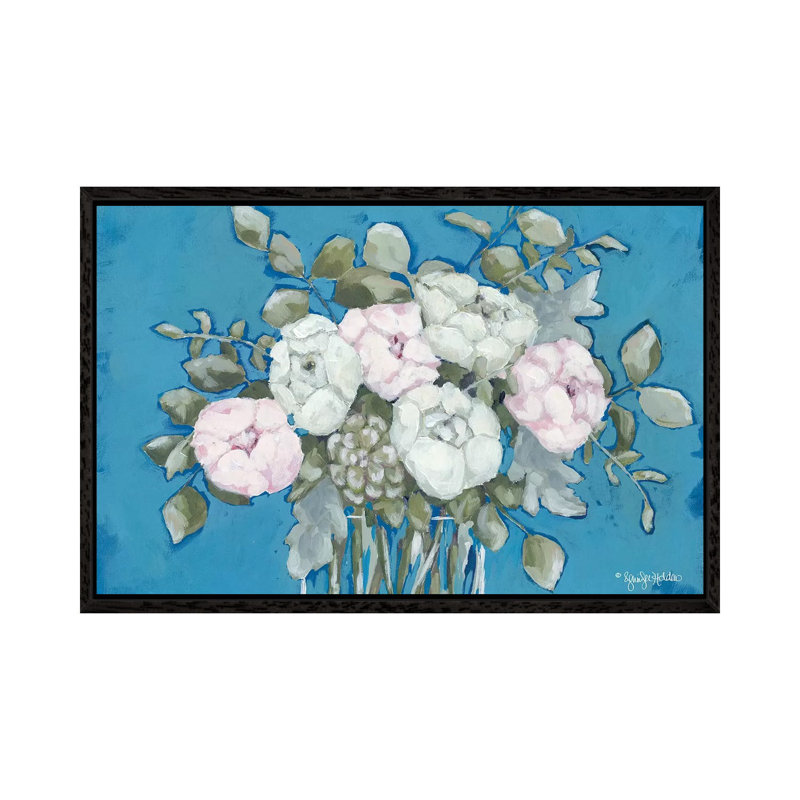 Summer's Bouquet by Jennifer Holden - Painting on Canvas, 45.72cm H x 66.04cm W x 3.81cm D, Black Framed